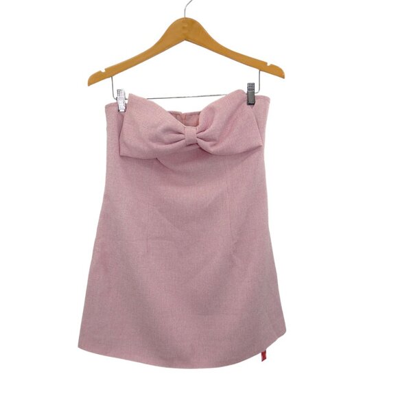 NWT Cider Pink Strapless Bow Mini Dress M Coquette Barbiecore Mean Girls - Picture 5 of 13